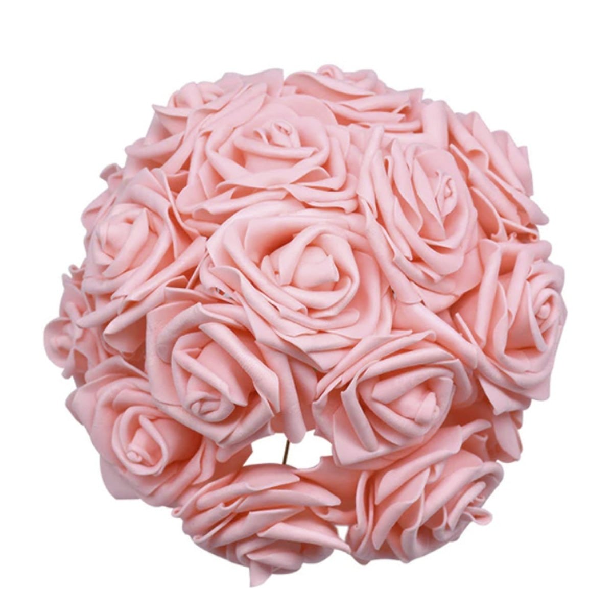 20pcs 8cm Artificial Flowers Foam Rose Fake Bride Bouquet Wedding - Rose Pink - Asia Sell