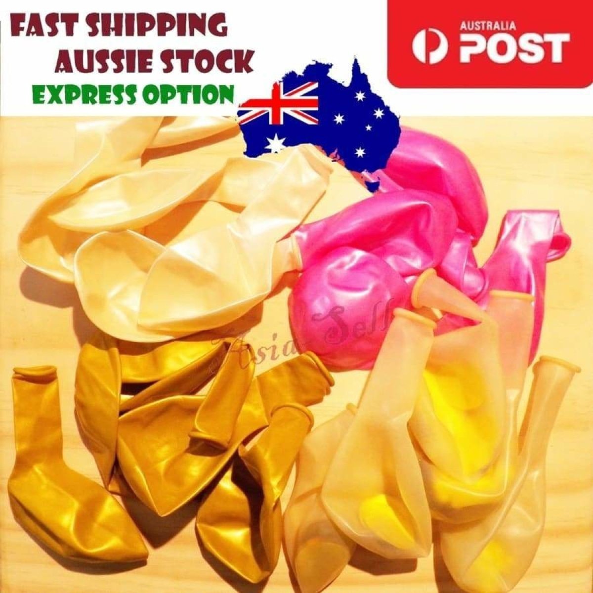 20pcs Balloons Gold Clear White Pink Confetti Circles - - Asia Sell