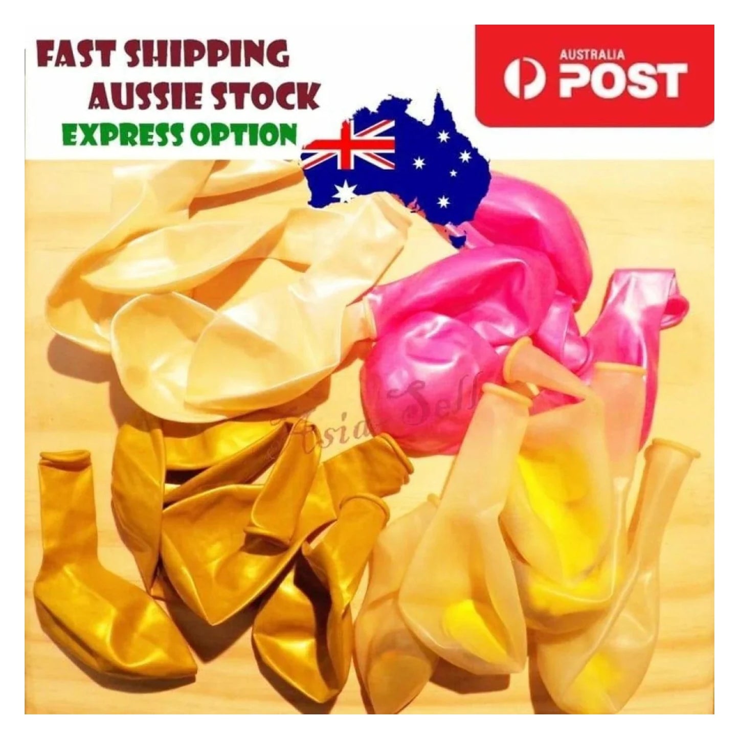 20pcs Balloons Gold Clear White Pink Confetti Circles - - Asia Sell