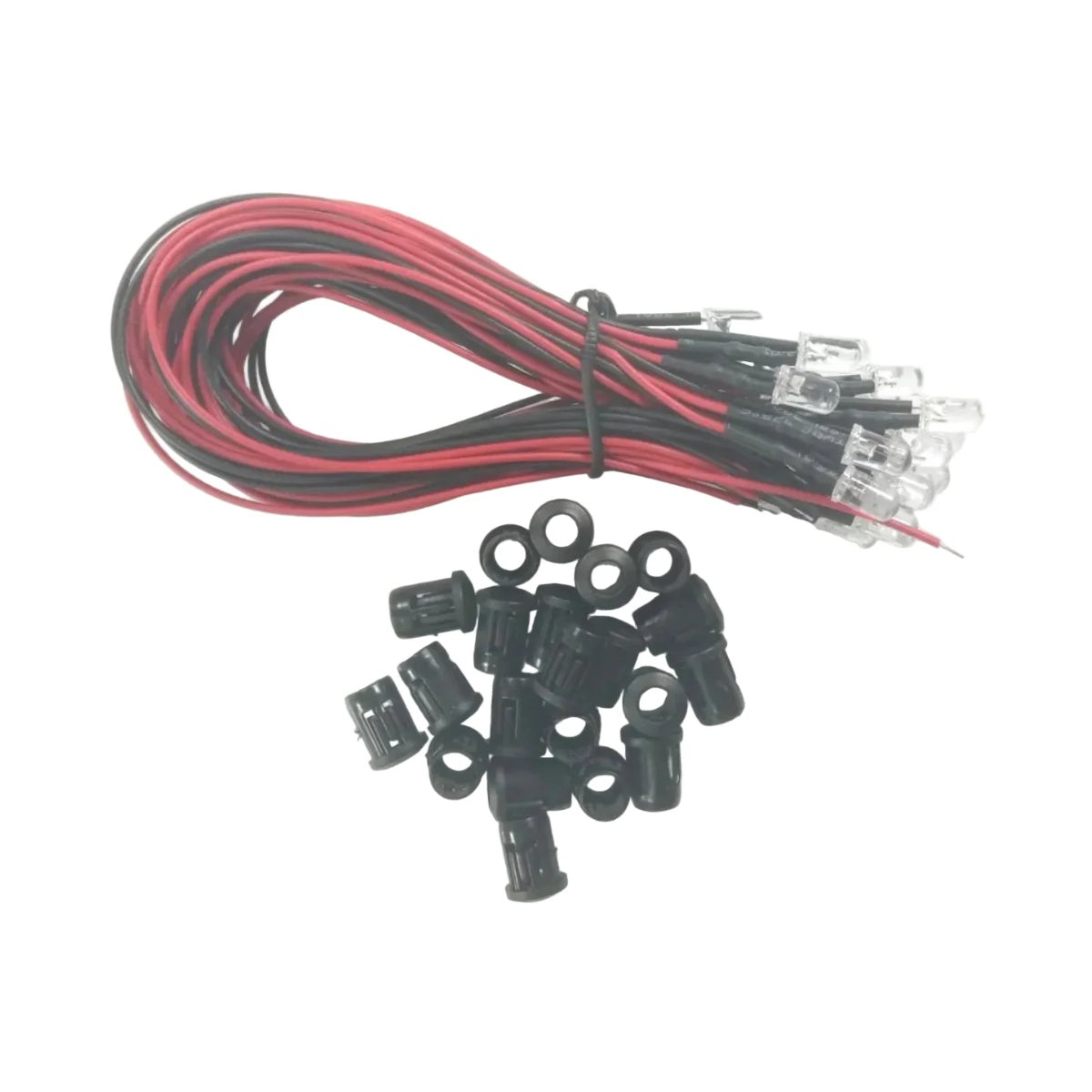 20pcs Each 12V 5mm Wired LED and Bezel Panel Mount White Blue Green UV Red Yellow Pink RGB 8000MCD LED - UV - Asia Sell