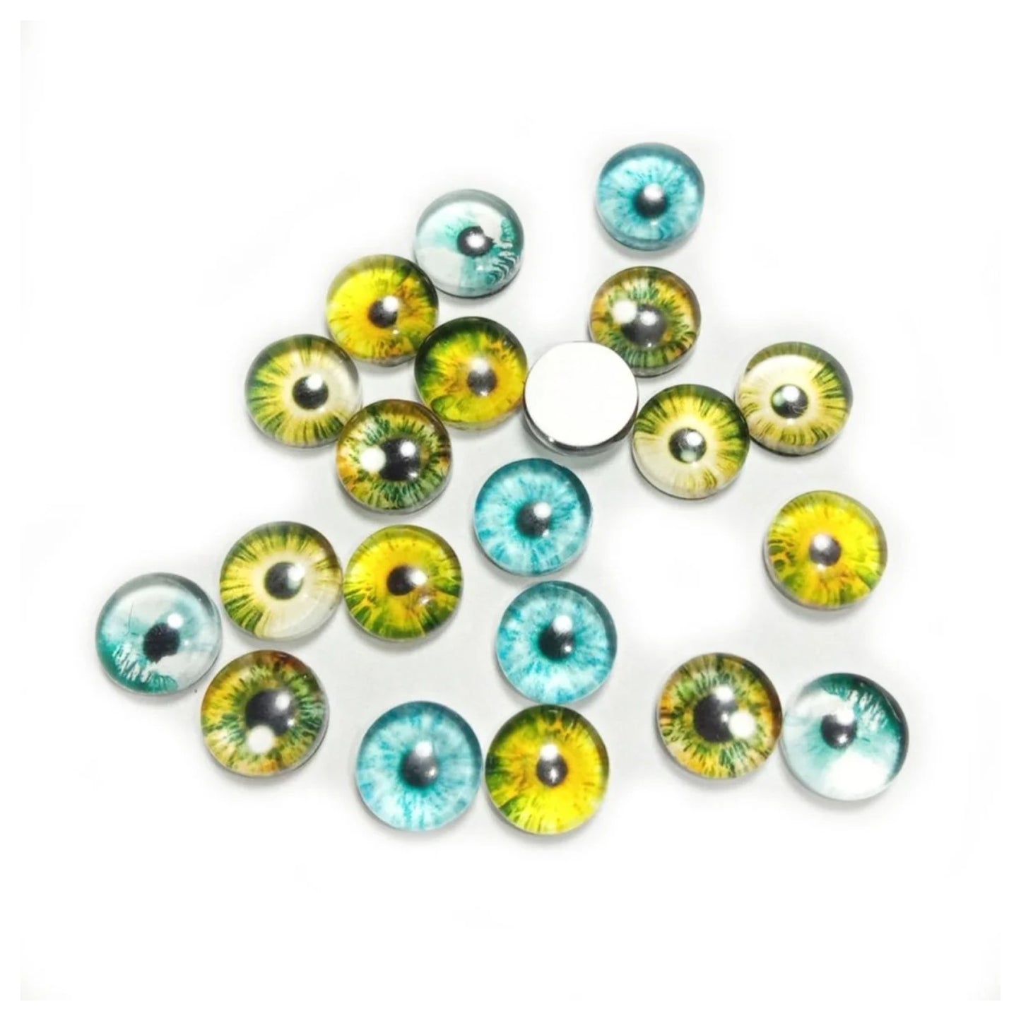 20pcs Round Pupil Glass Eyes 8-18mm Eye Cabochon Charms Cabochon Pattern DIY Crafts - 8mm - Asia Sell