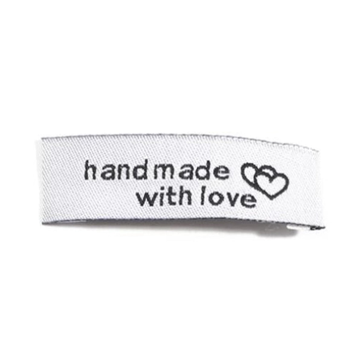 20pcs Sewing Tags Clothing Labels Cloth Fabric "Handmade with Love" Bags DIY - White - Asia Sell