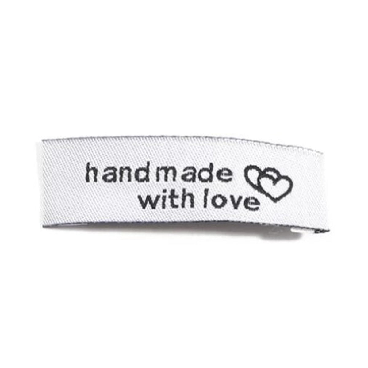 20pcs Sewing Tags Clothing Labels Cloth Fabric "Handmade with Love" Bags DIY - White - - Asia Sell