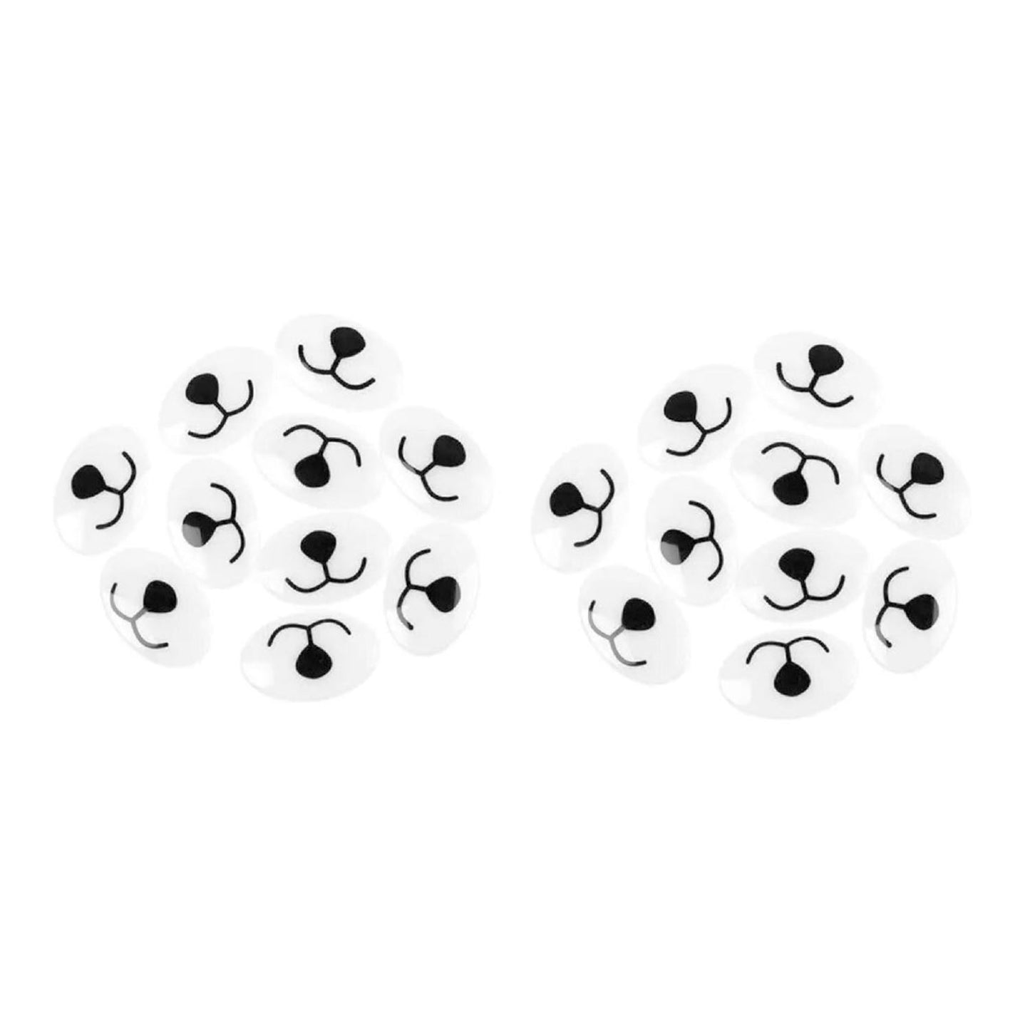 27mm Plastic Safety Dog Noses Teddy Noses for Scrapbooking Card Making White Oval Shape - 20 Pieces - Asia Sell