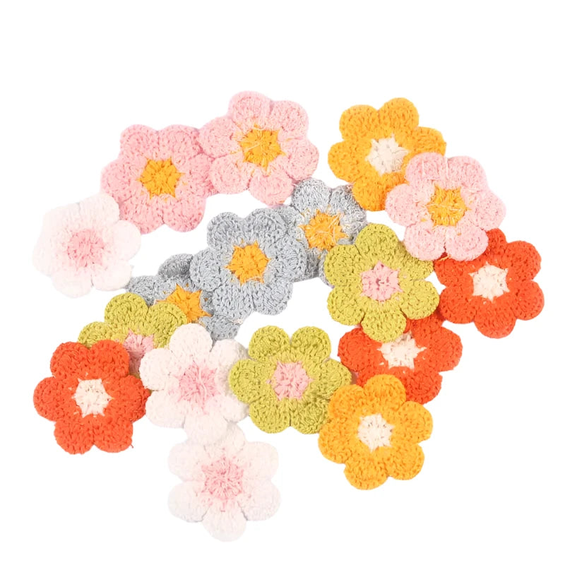 20pcs 32mm Lace Flower Appliques Mesh Trim for DIY Hat Clothes Sewing Supplies Headwear Decor Patches