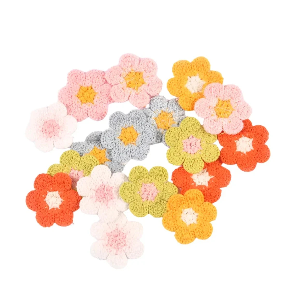 20pcs 32mm Lace Flower Appliques Mesh Trim for DIY Hat Clothes Sewing Supplies Headwear Decor Patches