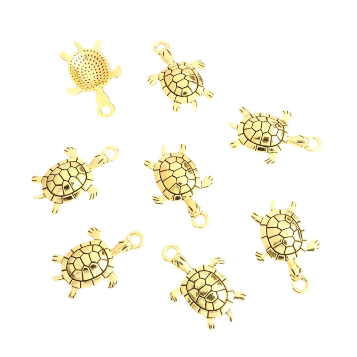 10pcs Retro Turtle Shape Alloy Charms for Necklace Earrings Animal Pendants for DIY