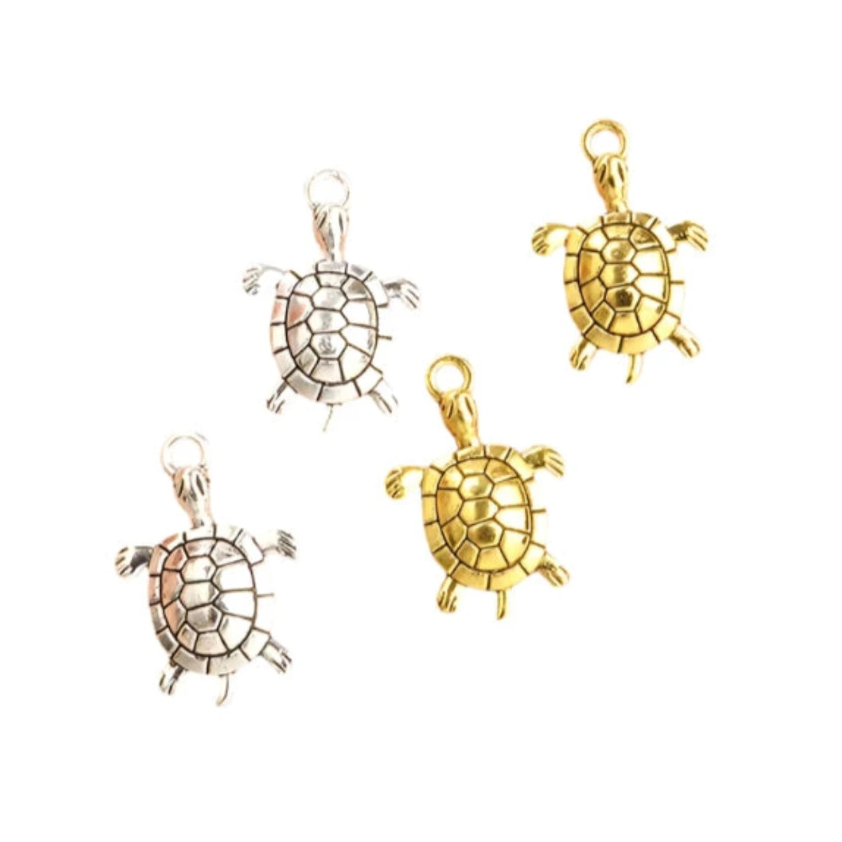 10pcs Retro Turtle Shape Alloy Charms for Necklace Earrings Animal Pendants for DIY