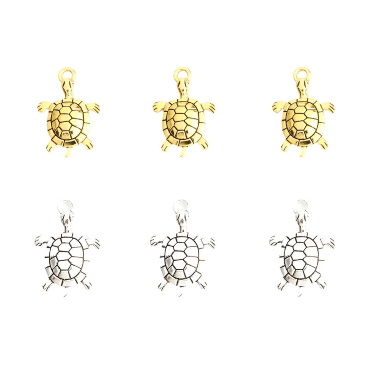 10pcs Retro Turtle Shape Alloy Charms for Necklace Earrings Animal Pendants for DIY