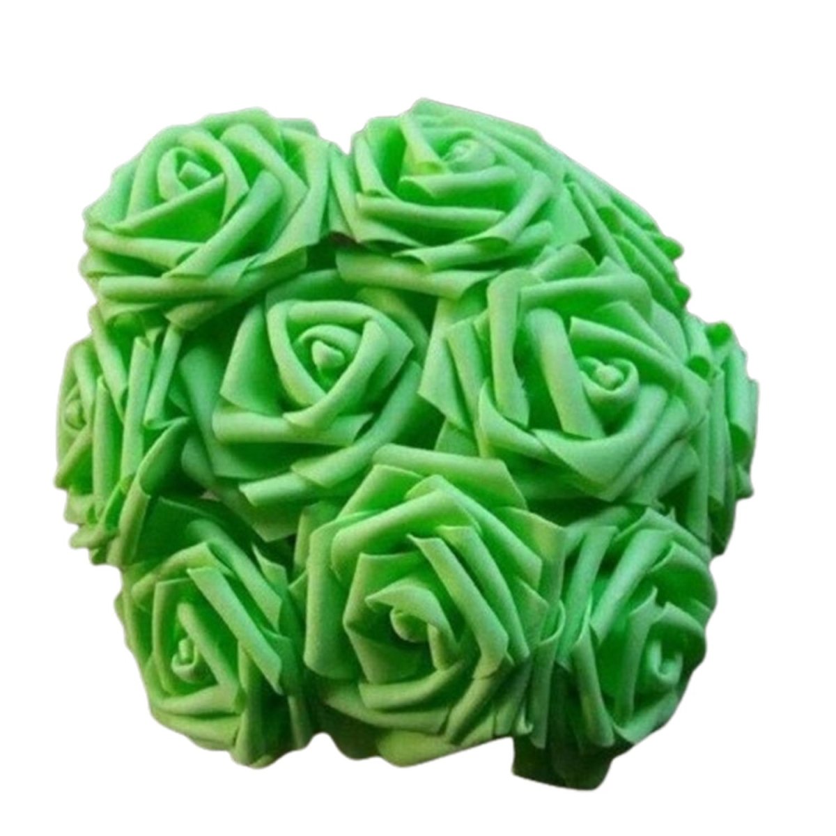 20x Green 7cm Foam Flowers Rose Stems Artificial Wedding Bride Bouquet - - Asia Sell