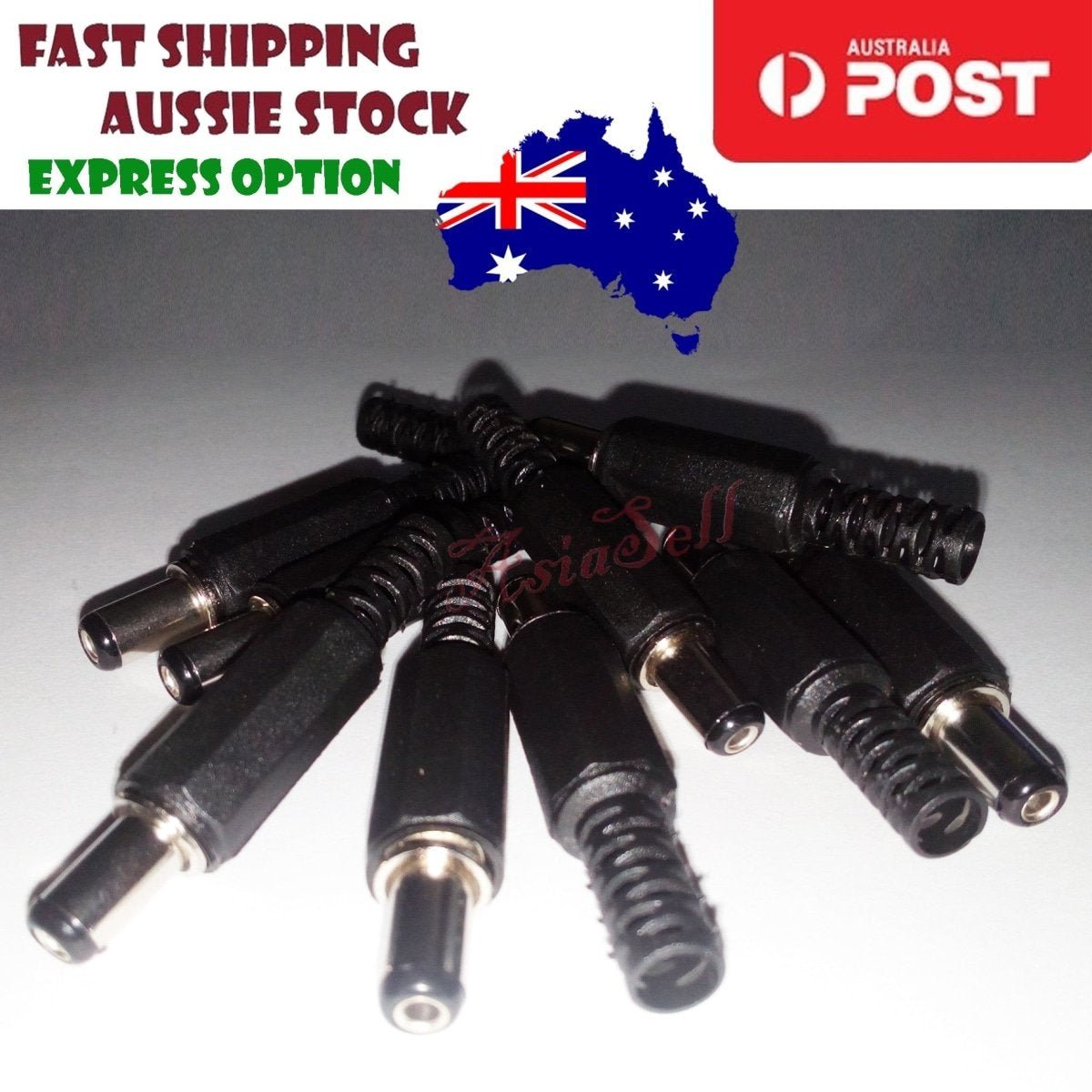2/10pcs 3.5x1.3mm 5.5x2.1mm/2.5mm Male Plug DC Power Adaptor Jack Connector - 10x 5.5x2.1mm Male 10mm Shaft - Asia Sell