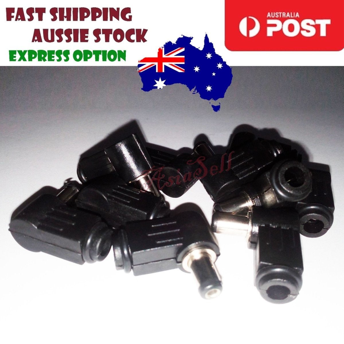 2/10pcs 3.5x1.3mm 5.5x2.1mm/2.5mm Male Plug DC Power Adaptor Jack Connector - 10x 5.5x2.1mm Male 90 Deg - Asia Sell
