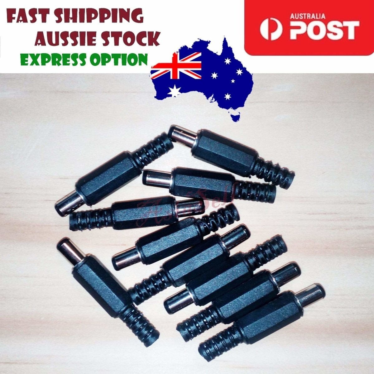 2/10pcs 3.5x1.3mm 5.5x2.1mm/2.5mm Male Plug DC Power Adaptor Jack Connector - 10x 5.5x2.5mm Male 10mm Shaft - Asia Sell
