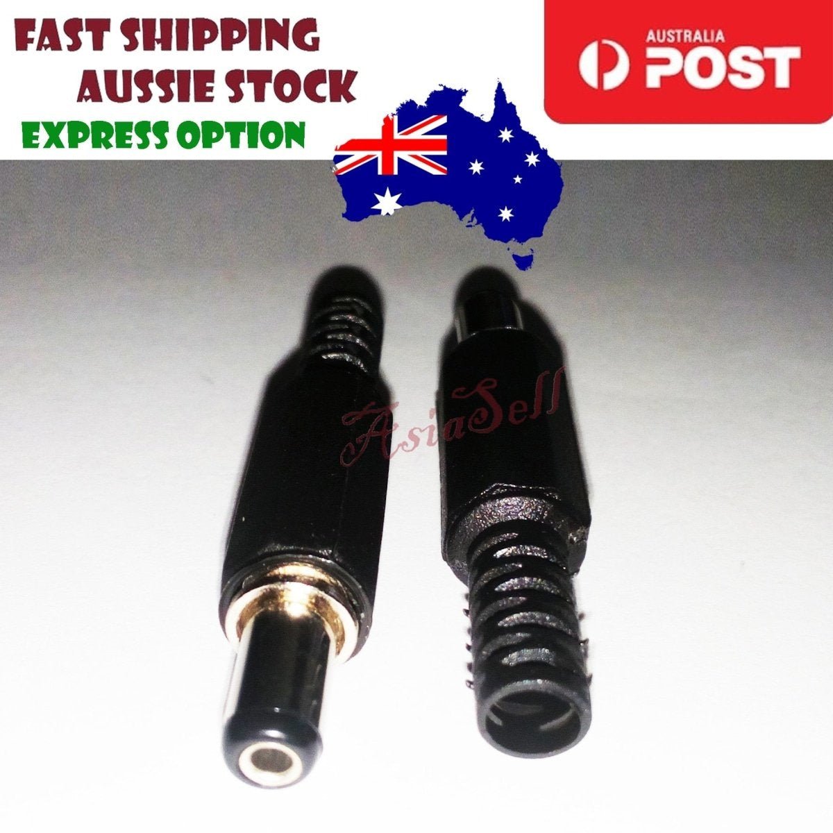2/10pcs 3.5x1.3mm 5.5x2.1mm/2.5mm Male Plug DC Power Adaptor Jack Connector - 2x 5.5x2.1mm Male 10mm Shaft - Asia Sell