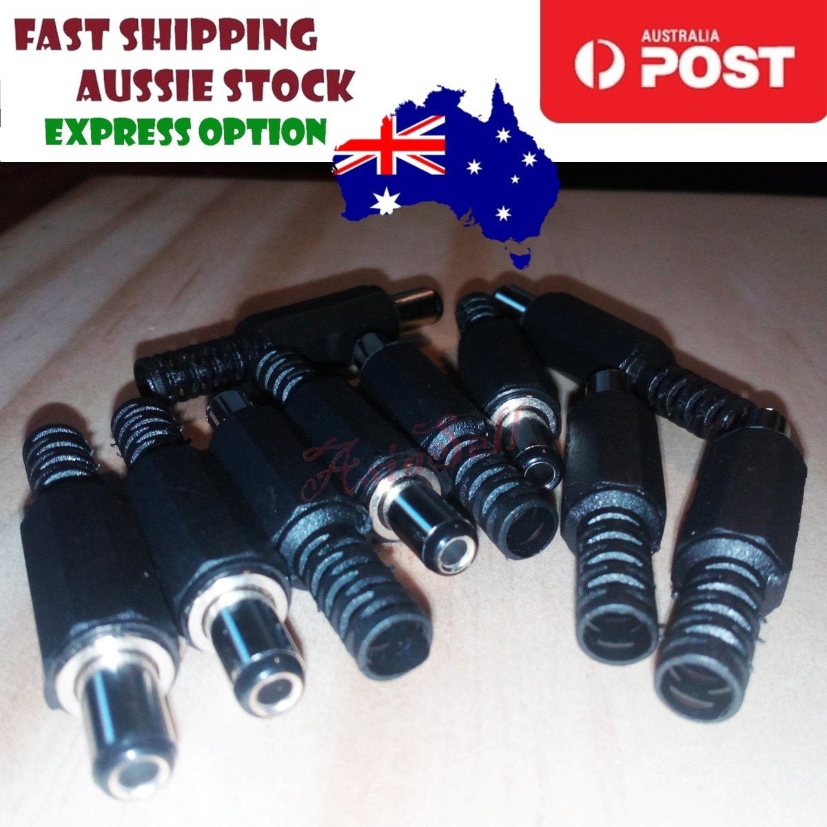 2/10pcs 3.5x1.3mm 5.5x2.1mm/2.5mm Male Plug DC Power Adaptor Jack Connector - 2x 5.5x2.5mm Male 10mm Shaft - Asia Sell