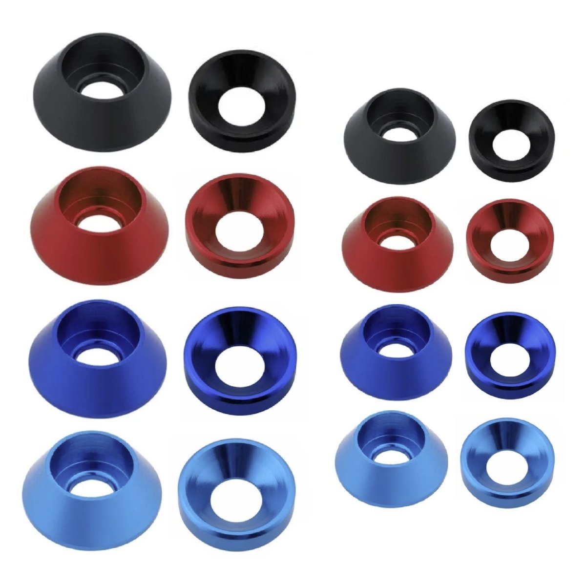 2/10pcs M3 M4 Countersunk Washer Cone Washer Adaptors Aluminium RC Car Wheel - 2pcs M3 Countersunk Light Blue - Asia Sell