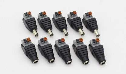 2/10pcs Male Female Connector for 3528/5050/5730 LED Strip 5.5x2.1mm Power Jack - 5 male 5 female - - Asia Sell