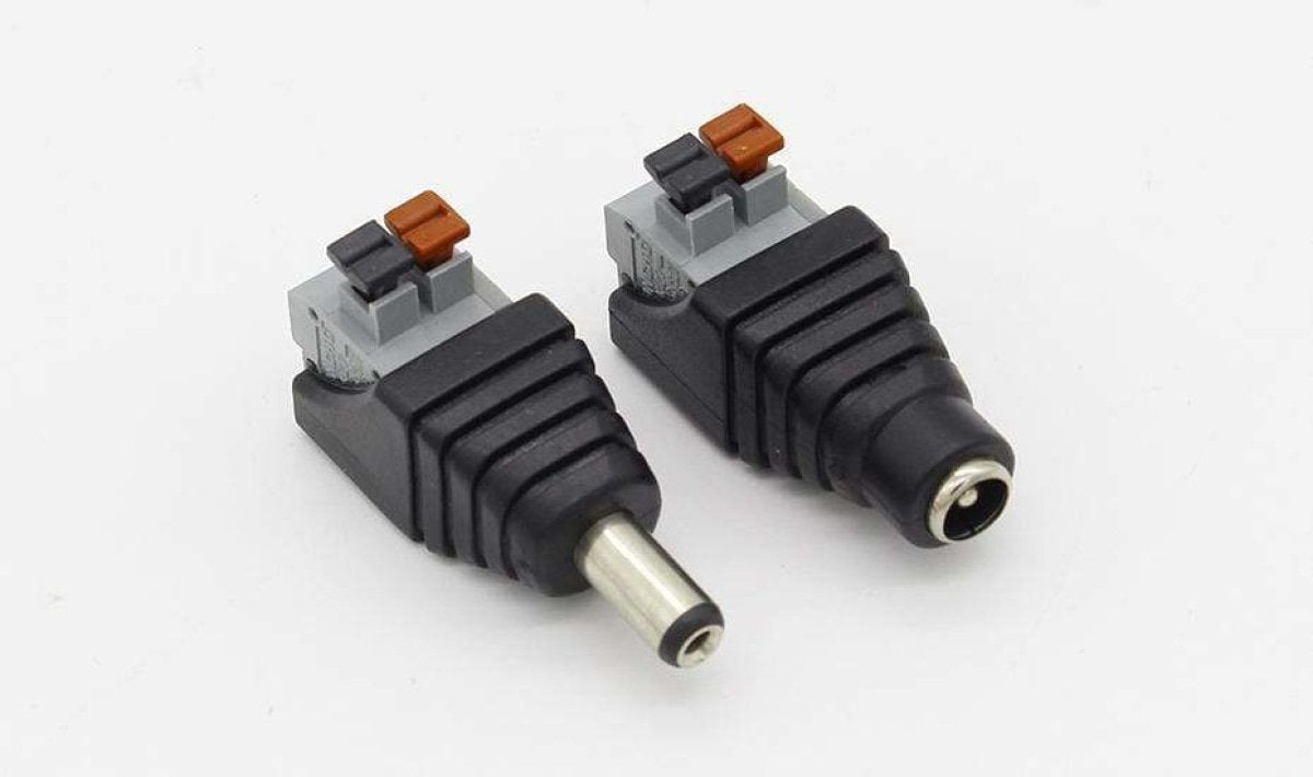 2/10pcs Male Female Connector for 3528/5050/5730 LED Strip 5.5x2.1mm Power Jack - 5 male 5 female - Asia Sell