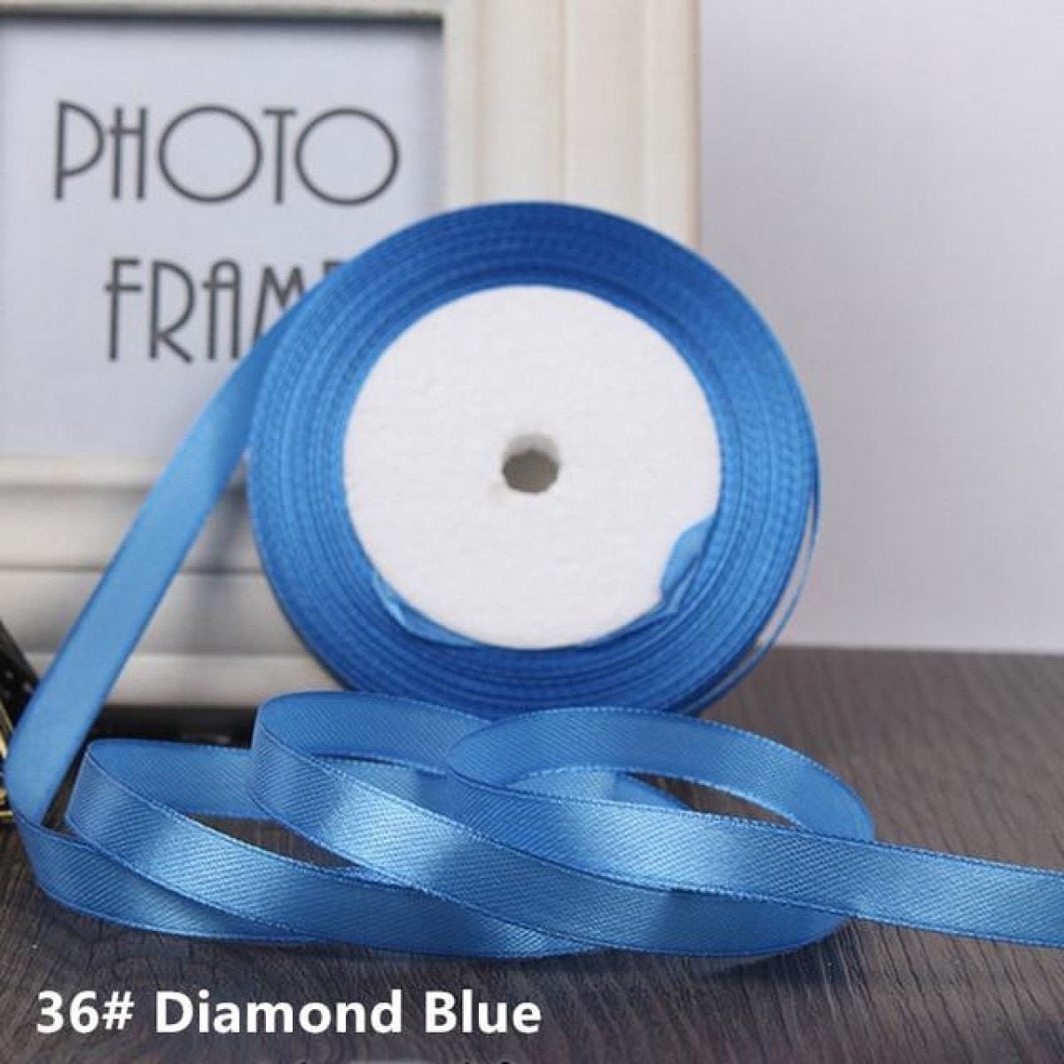 22m 10mm-15mm Polyester Ribbon for Crafts Bow Gift Wrapping Party Wedding Hair - Diamond Blue 15mm - - Asia Sell