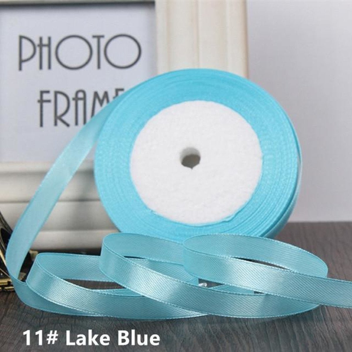 22m 10mm-15mm Polyester Ribbon for Crafts Bow Gift Wrapping Party Wedding Hair - Lake Blue 15mm - - Asia Sell