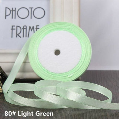 22m 10mm-15mm Polyester Ribbon for Crafts Bow Gift Wrapping Party Wedding Hair - Light Green 15mm - - Asia Sell
