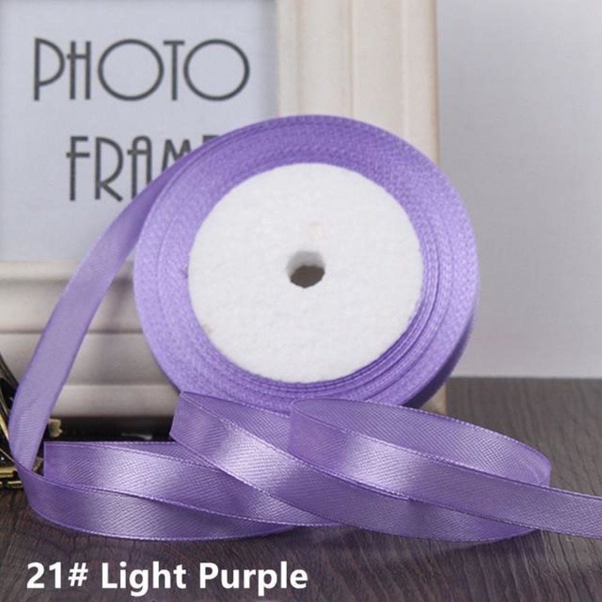 22m 10mm-15mm Polyester Ribbon for Crafts Bow Gift Wrapping Party Wedding Hair - Light Purple 10mm - - Asia Sell