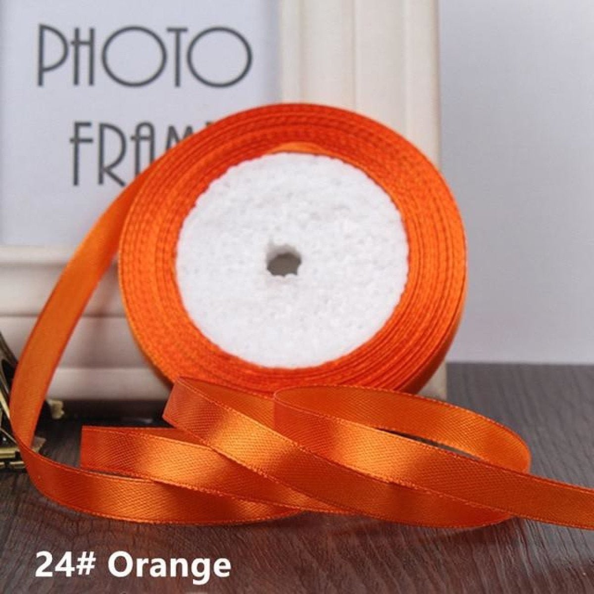 22m 10mm-15mm Polyester Ribbon for Crafts Bow Gift Wrapping Party Wedding Hair - Orange 15mm - - Asia Sell