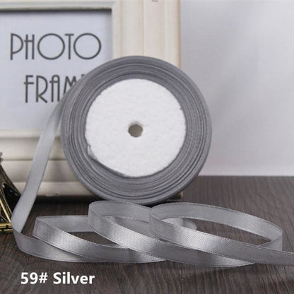 22m 10mm-15mm Polyester Ribbon for Crafts Bow Gift Wrapping Party Wedding Hair - Silver 15mm - - Asia Sell