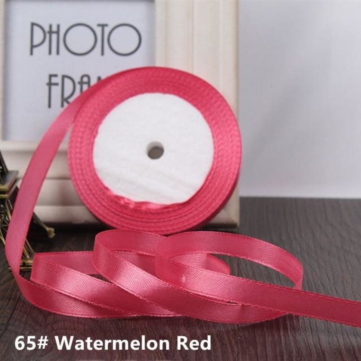 22m 10mm-15mm Polyester Ribbon for Crafts Bow Gift Wrapping Party Wedding Hair - Watermelon Red 15mm - - Asia Sell