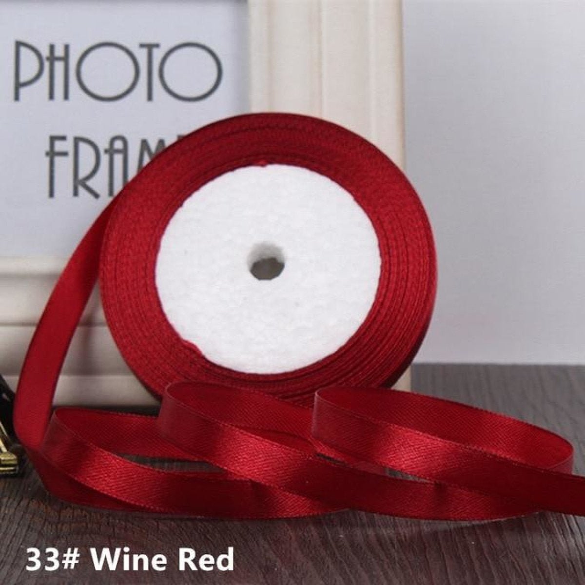 22m 10mm-15mm Polyester Ribbon for Crafts Bow Gift Wrapping Party Wedding Hair - Wine Red 15mm - - Asia Sell