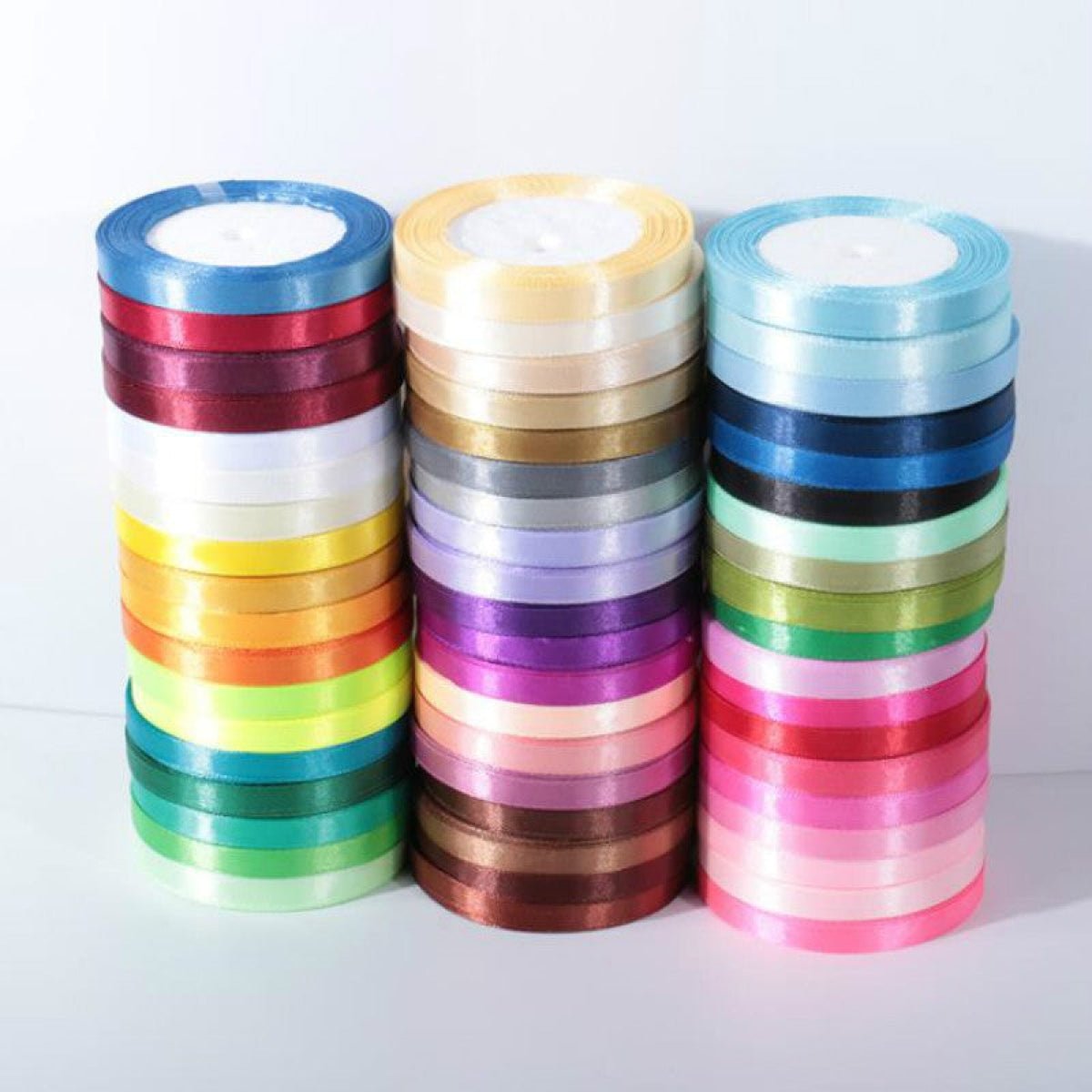 22m 6mm Polyester Ribbon for Crafts Bow Gift Wrapping Party Wedding Hair Christmas Decoration DIY - Beige - Asia Sell