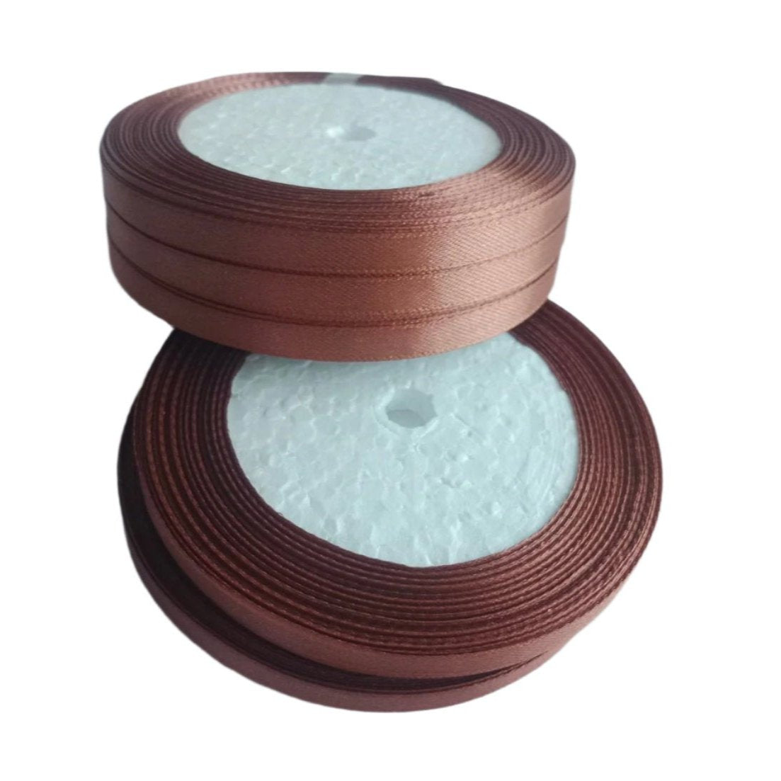 22m 6mm Polyester Ribbon for Crafts Bow Gift Wrapping Party Wedding Hair Christmas Decoration DIY - Light Brown - Asia Sell