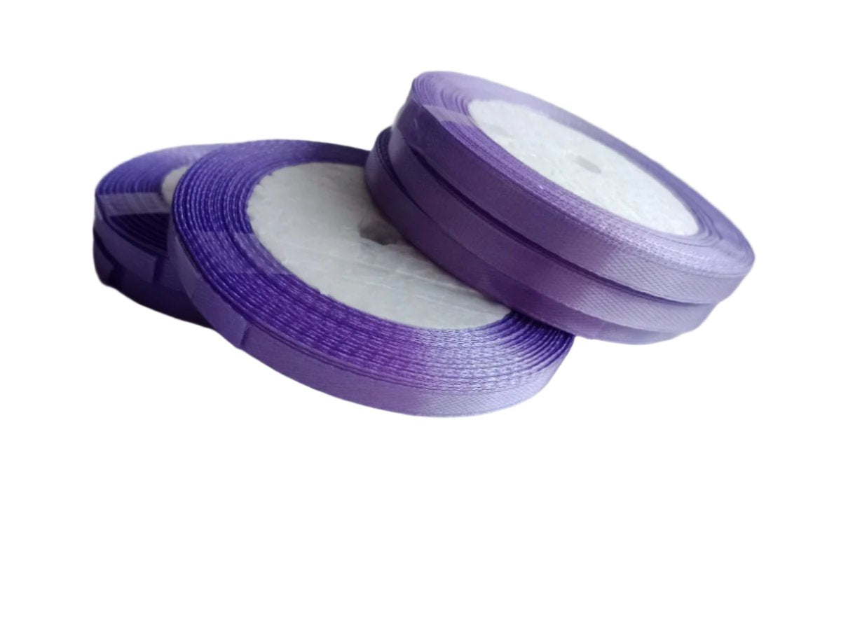 22m 6mm Polyester Ribbon for Crafts Bow Gift Wrapping Party Wedding Hair Christmas Decoration DIY - Light Purple - Asia Sell