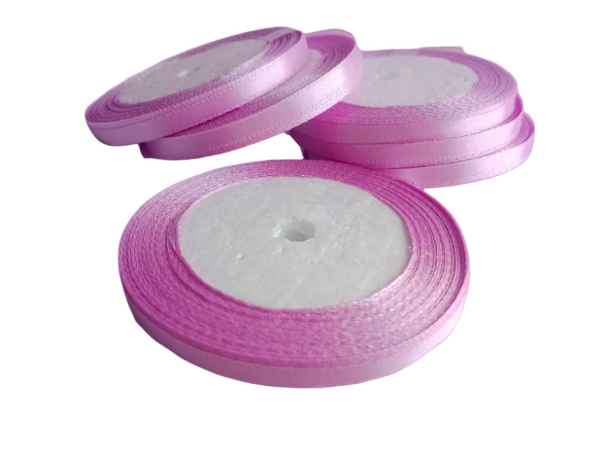 22m 6mm Polyester Ribbon for Crafts Bow Gift Wrapping Party Wedding Hair Christmas Decoration DIY - Pink Purple - Asia Sell