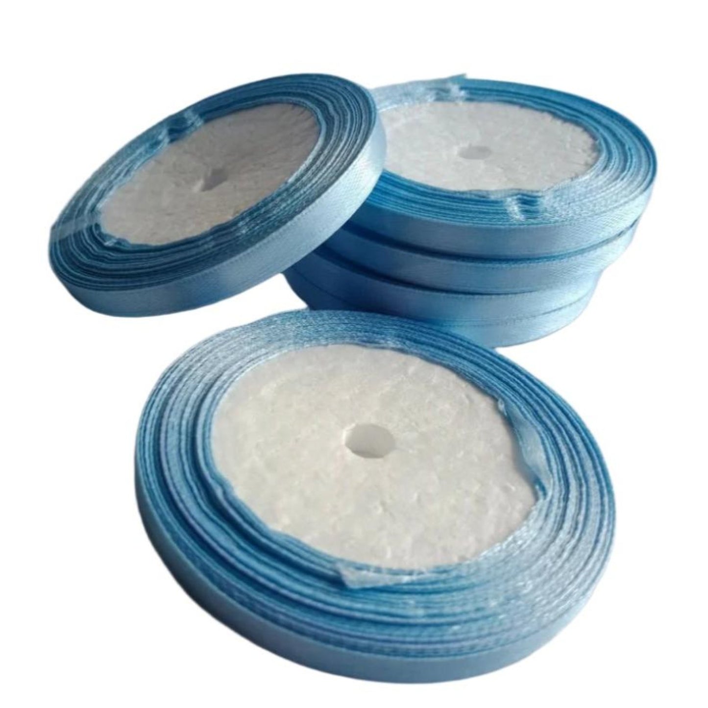 22m 6mm Polyester Ribbon for Crafts Bow Gift Wrapping Party Wedding Hair Christmas Decoration DIY - Sky Blue - Asia Sell