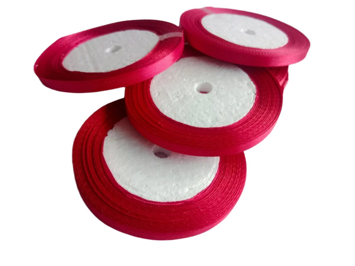 22m 6mm Polyester Ribbon for Crafts Bow Gift Wrapping Party Wedding Hair Christmas Decoration DIY - Wine - Asia Sell