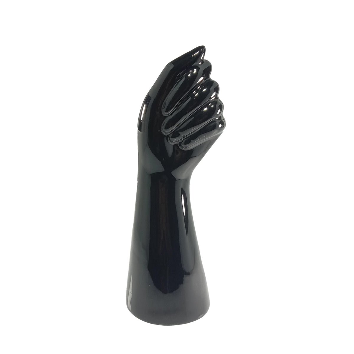 23cm Ceramic White Gold Silver Black Hand Vase Nordic Style Home Office Decor Creative Plant Flower Vase Floral Ornament Artificial Flowers - Black - Asia Sell