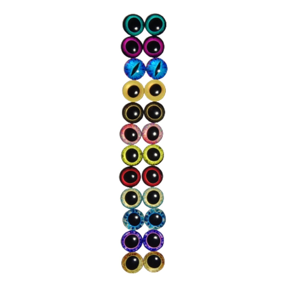 24pcs 12 Pairs 20mm Doll Glass Eyes Exta Large Pupils Flat Bottom Animal Cabochons - - Asia Sell