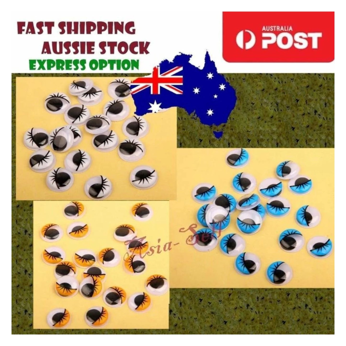 24pcs MOVING PUPILS Joggle Eyes Dolls Eyes 20mm Craft DIY Toy Googly Boggle Eye Plastic - - Asia Sell