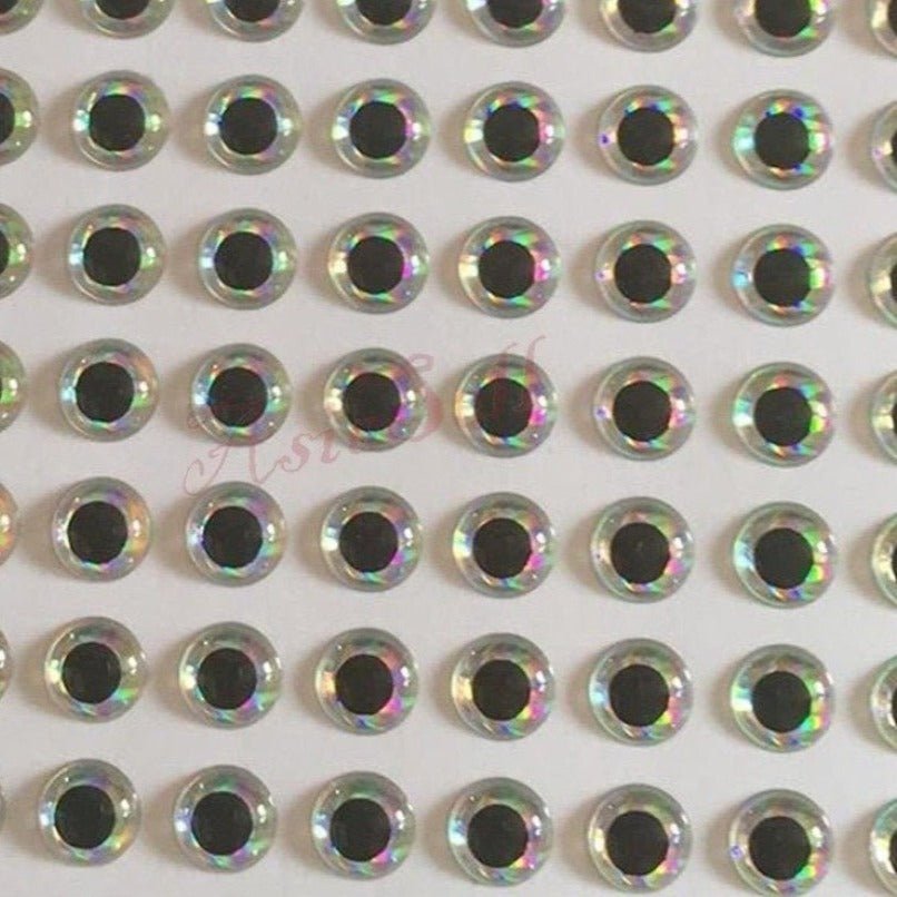 25pcs 6mm Fishing Lure Eyes Tiny Size Fly Fishing Crank Bait Artificial Silver Fish Eyes Plastic Sticky - - Asia Sell