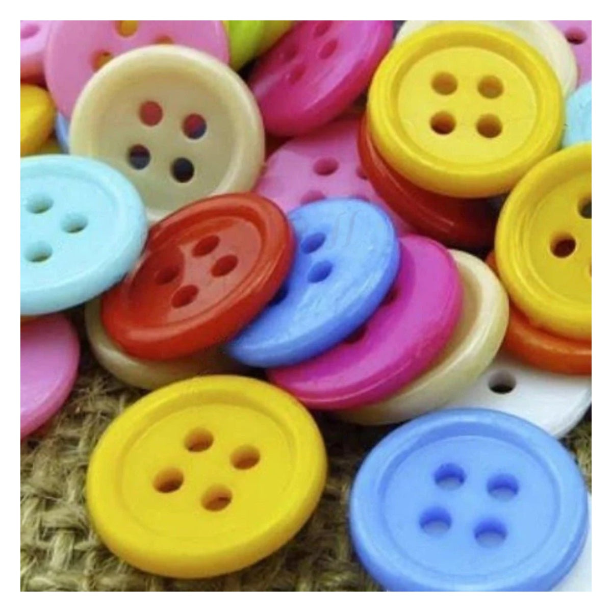 25pcs Mixed Colour Buttons 12.5mm 4-Hole Round Shape Plastic Resin Holes Sewing DIY - - Asia Sell