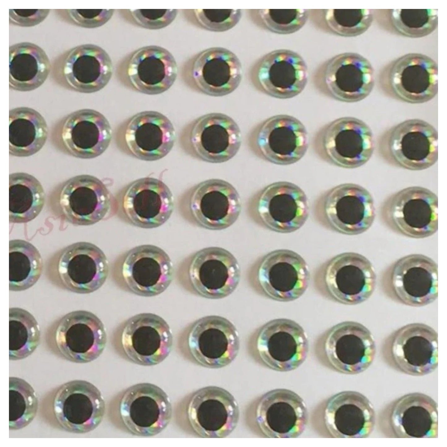 25pcs Stick on Eyes 10mm to 18mm Holographic Silver Fish Eyes Strong Stick - 25pcs 2mm - Asia Sell