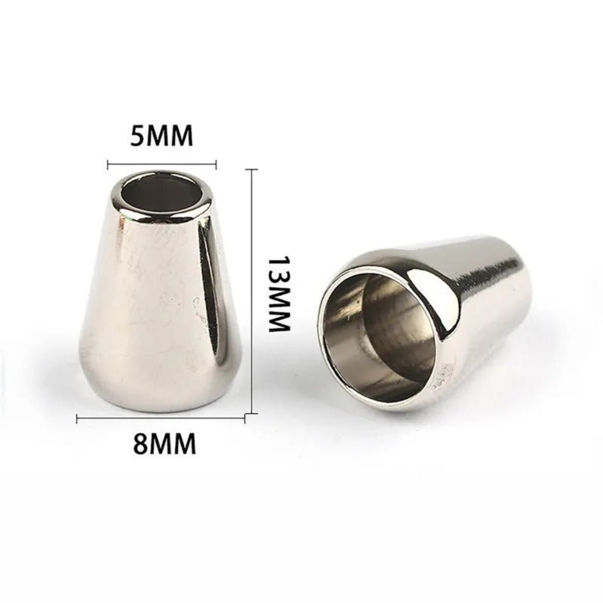 2/6pcs 10-16mm Metal Cord Lock Toggle Clip Clothing Rope End Bag Hat Clothes Bags Craft - 2PCS 13mm Silver - Asia Sell