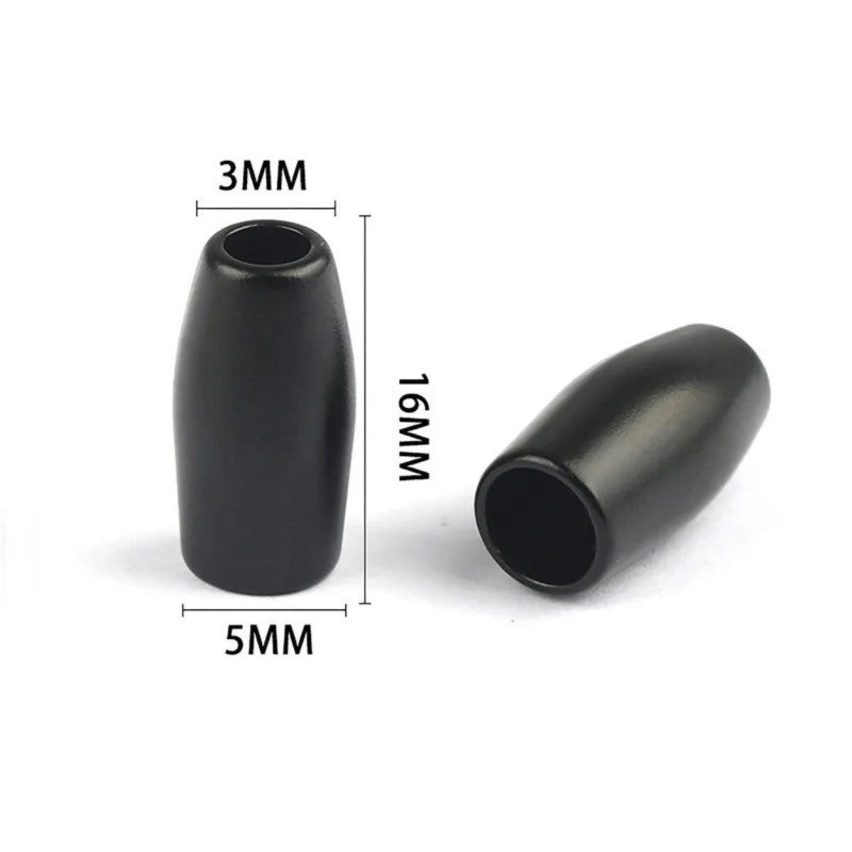 2/6pcs 10-16mm Metal Cord Lock Toggle Clip Clothing Rope End Bag Hat Clothes Bags Craft - 2PCS 16mm Black - Asia Sell
