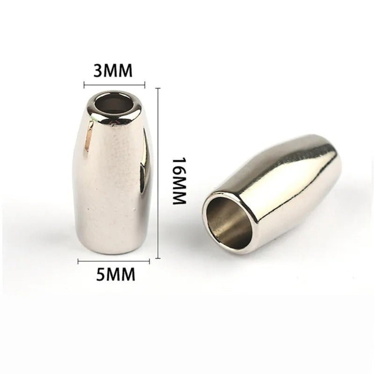 2/6pcs 10-16mm Metal Cord Lock Toggle Clip Clothing Rope End Bag Hat Clothes Bags Craft - 2PCS 16mm Silver - Asia Sell