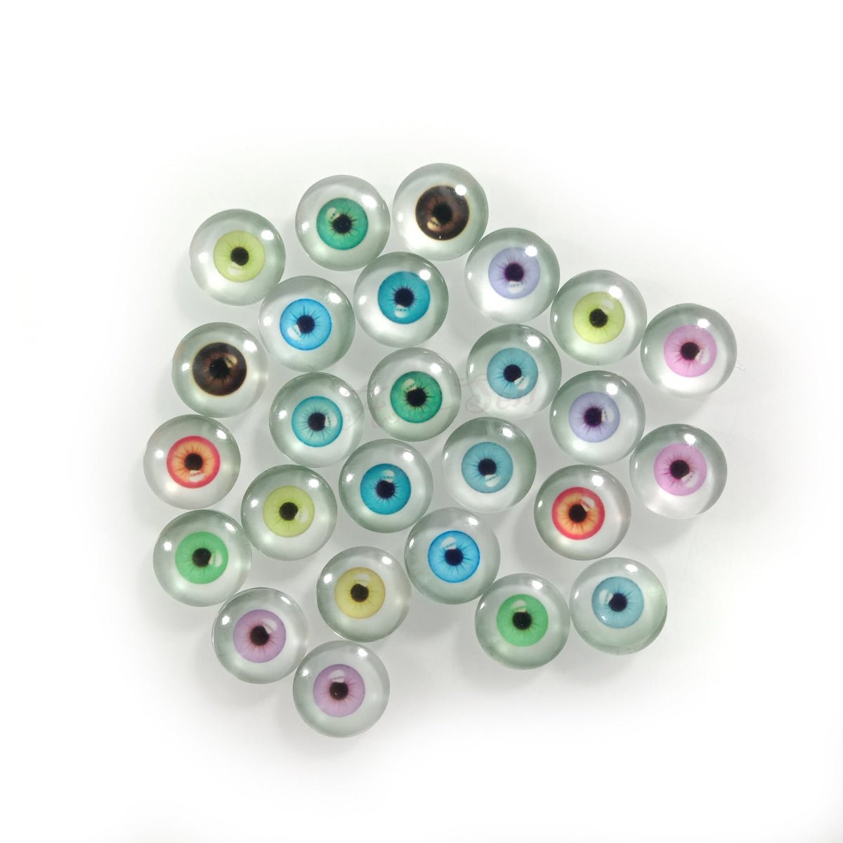 26pcs 10mm 12mm Mixed Dolls Glass Eyes DIY Eyes Human Eye Accessories Cabochons - 12 mm - Asia Sell