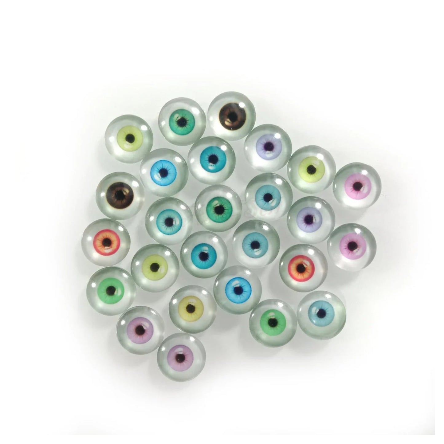 26pcs 10mm 12mm Mixed Dolls Glass Eyes DIY Eyes Human Eye Accessories Cabochons - 12 mm - Asia Sell
