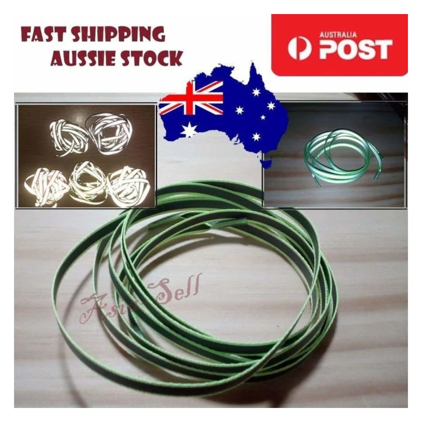2pcs 100cm YELLOW GREEN Shoelaces GREY PART GLOWS VERY BRIGHT WHITE Fluorescent - - Asia Sell