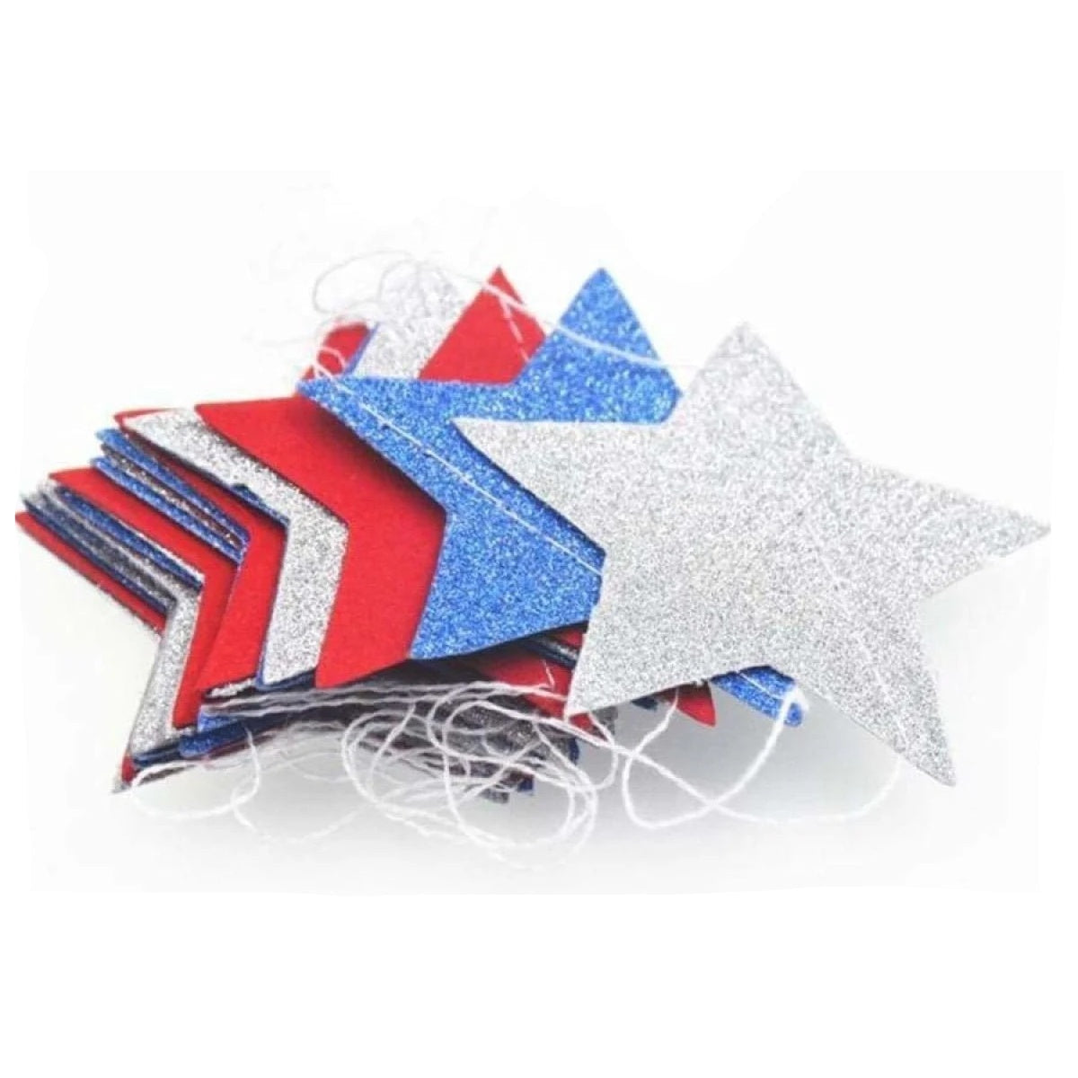 2pcs 2m 5.4cm RED SILVER BLUE Stars Garland Decorations Birthday Wedding Party - - Asia Sell