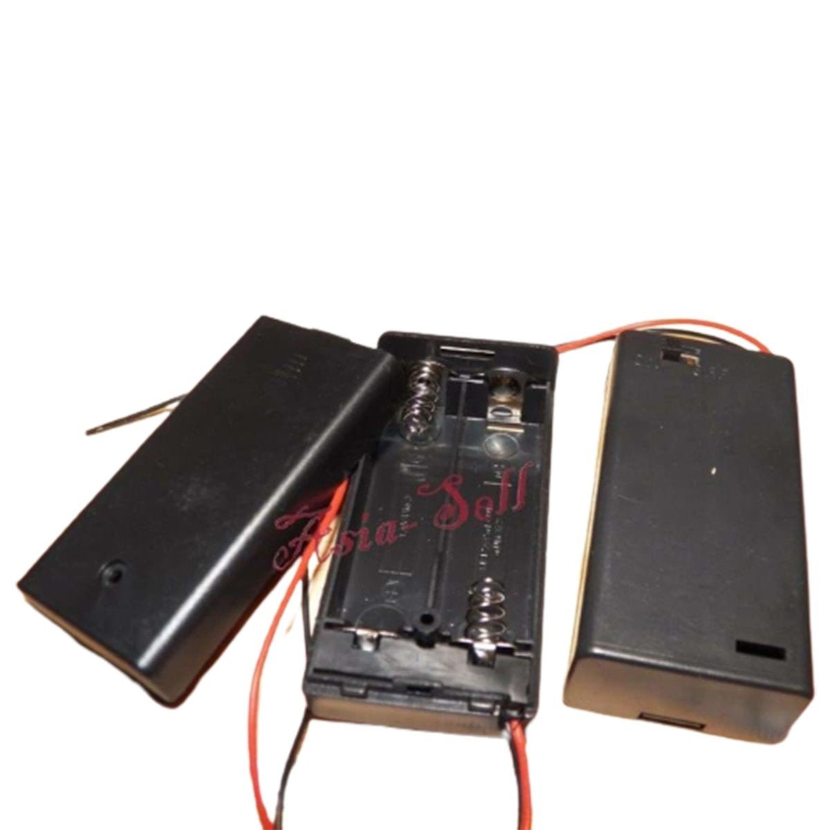 2pcs 2xAA Battery Holder 1.5V Switch Lid Box 3V AA Case Wires 2 x AA 2x1.5V - - Asia Sell